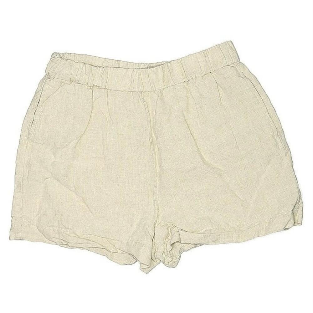 Jenni Kayne Shorts Linen Logan Cream Natural Fiber Pull On Lightweight 3 inch